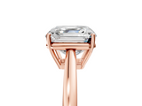 Rose gold Asscher Solitaire Diamond Ring with Split Shank and Four-Prong Setting_42