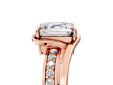 Rose gold Asscher Solitaire Diamond Ring with Split Shank and Prong Setting_9