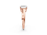 Rose gold Asscher Solitaire Diamond Ring with Tapered Band and Four-Prong Setting_83