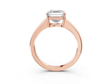 Rose gold Asscher Solitaire Diamond Ring with Tapered Band and Four-Prong Setting_84