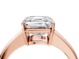 Rose gold Asscher Solitaire Diamond Ring with Tapered Band and Four-Prong Setting_85