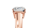Rose gold Asscher Solitaire Diamond Ring with Tapered Band and Four-Prong Setting_86