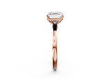 Rose gold Asscher Solitaire Diamond Ring with Thin Band and Four-Prong Setting_22