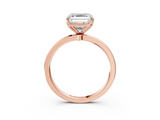 Rose gold Asscher Solitaire Diamond Ring with Thin Band and Four-Prong Setting_23