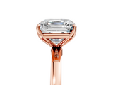 Rose gold Asscher Solitaire Diamond Ring with Thin Band and Four-Prong Setting_25