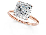 Rose gold Asscher Solitaire Diamond Ring with a Classic Band and Four-Prong Setting 2