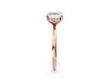 Rose gold Asscher Solitaire Diamond Ring with a Classic Band and Four-Prong Setting 3