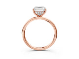 Rose gold Asscher Solitaire Diamond Ring with a Classic Band and Four-Prong Setting 4
