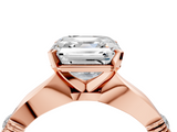 Rose gold Asscher Solitaire Diamond Twisted Band with Four-Prong Setting_11