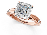 Rose gold Asscher Solitaire Diamond Twisted Band with Four-Prong Setting_8