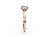 Rose gold Asscher Solitaire Diamond Twisted Band with Four-Prong Setting_9