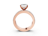 Rose gold Asscher Solitaire Diamond with Pave and Channel Set Band_26