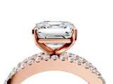 Rose gold Asscher Solitaire Diamond with Pave and Channel Set Band_27