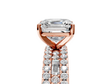 Rose gold Asscher Solitaire Diamond with Pave and Channel Set Band_28