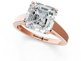 Rose gold Asscher Solitaire Engagement Ring with Four-Prong Setting and Tapered Band_22