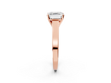 Rose gold Asscher Solitaire Engagement Ring with Four-Prong Setting and Tapered Band_23