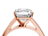 Rose gold Asscher Solitaire Engagement Ring with Four-Prong Setting and Tapered Band_25