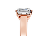 Rose gold Asscher Solitaire Engagement Ring with Four-Prong Setting and Tapered Band_26