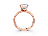 Rose gold Asscher Solitaire Engagement Ring with Scrollwork Band and Four-Prong Setting_27