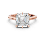 Rose gold Asscher Solitaire Engagement Ring with Six-Prong Setting and Classic Band 1