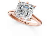 Rose gold Asscher Solitaire Engagement Ring with Six-Prong Setting and Classic Band 2