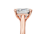 Rose gold Asscher Solitaire Engagement Ring with Six-Prong Setting and Classic Band
