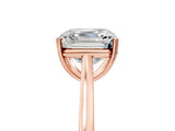 Rose gold Asscher Solitaire Heart Prong Engagement Ring with Tapered Band_82