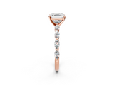 Rose gold Asscher Solitaire Marquise Side Stone Prong Setting Ring_9