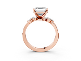 Rose gold Asscher Solitaire Marquise Twist Band with Six-Prong Setting_10