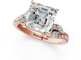 Rose gold Asscher Solitaire Marquise Twist Band with Six-Prong Setting_8