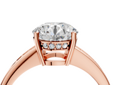 Rose gold Asscher Solitaire Pavé Band Prong Setting Ring_10