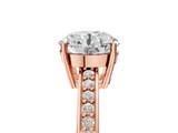 Rose gold Asscher Solitaire Pavé Band Prong Setting Ring_11