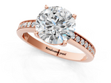Rose gold Asscher Solitaire Pavé Band Prong Setting Ring_7