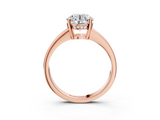 Rose gold Asscher Solitaire Pavé Band Prong Setting Ring_9