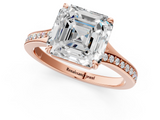 Rose gold Asscher Solitaire Pavé Band with Four-Prong Setting_24