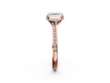 Rose gold Asscher Solitaire Pavé Band with Four-Prong Setting_25