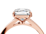 Rose gold Asscher Solitaire Pavé Band with Four-Prong Setting_27