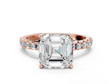 Rose gold Asscher Solitaire Pavé Band with Four-Prong Setting_31