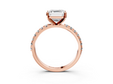 Rose gold Asscher Solitaire Pavé Band with Four-Prong Setting_34