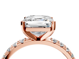 Rose gold Asscher Solitaire Pavé Band with Four-Prong Setting_35