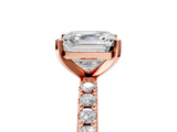Rose gold Asscher Solitaire Pavé Band with Four-Prong Setting_36