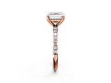 Rose gold Asscher Solitaire Pavé Diamond Engagement Ring with Four-Prong Setting_42