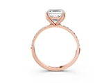 Rose gold Asscher Solitaire Pavé Diamond Engagement Ring with Four-Prong Setting_43
