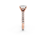 Rose gold Asscher Solitaire Pave Diamond Engagement Ring with Four-Prong Setting_10