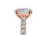 Rose gold Asscher Solitaire Pave Diamond Engagement Ring with Prong Setting_50
