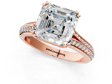 Rose gold Asscher Solitaire Pave Split Shank Engagement Ring with Six-Prong Setting_25