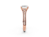 Rose gold Asscher Solitaire Pave Split Shank Engagement Ring with Six-Prong Setting_26
