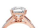Rose gold Asscher Solitaire Pave Split Shank Engagement Ring with Six-Prong Setting_28