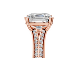 Rose gold Asscher Solitaire Pave Split Shank Engagement Ring with Six-Prong Setting_29