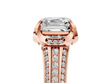 Rose gold Asscher Solitaire Pave Split Shank Ring with Four-Prong Setting_74